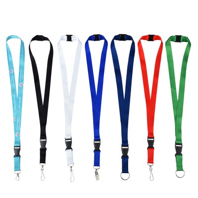 3/4" Full Color Lanyard w/Buckle Release & Safety Breakaway