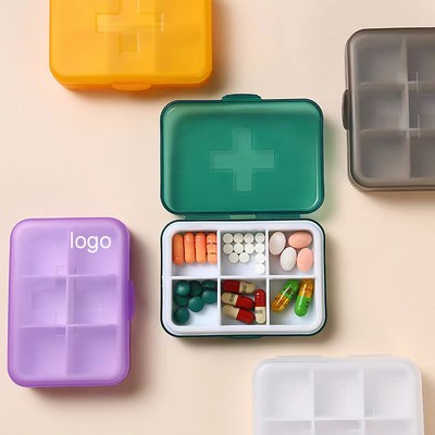 Pill Holder Storage 6 Compartments