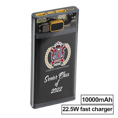 Nauvoo Transparent QuickCharge Power Bank-10000mah PD powerbank