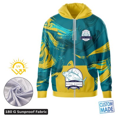 Unisex and Kids' Full Sublimation SolarProtec Performance Long Sleeve Hooded Full-Zip