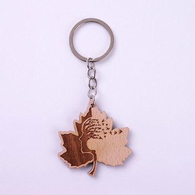 Customized Shape Wooden Keychain