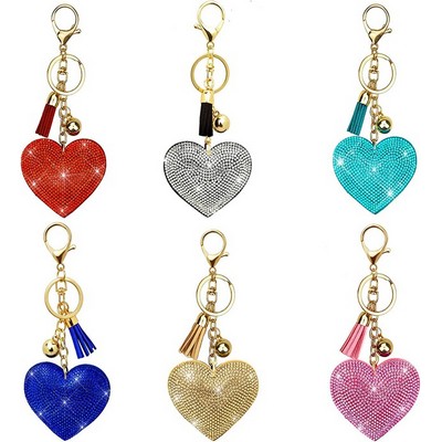 Glitter Love Heart Keychain