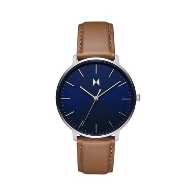 MVMT Legacy Slim Men's Blue Dial Watch w/Brown Strap