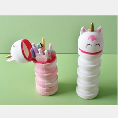 Unicorn Style Telescopic Stand Up Pencil Case With Zipper