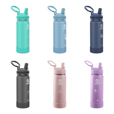 Takeya® 18 Oz. Sstandard Water Bottle w/Actives Straw Lid™ (Laser)