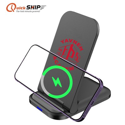 Peoria 15W Foldable Wireless Charger Stand-15W wireless charger