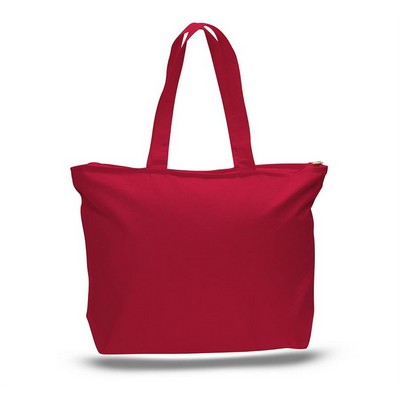 Jumbo Canvas Zipper Tote