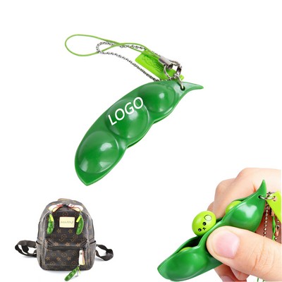 3Pcs Squeeze-A-Bean Edamame Keychain