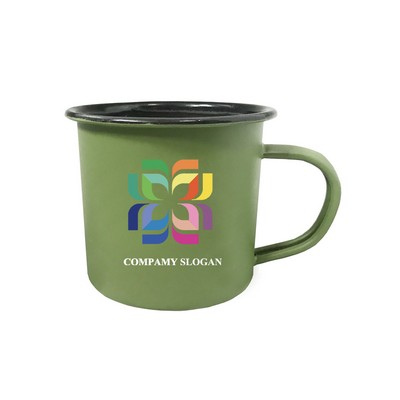 12oz Matte Green Camping Mug