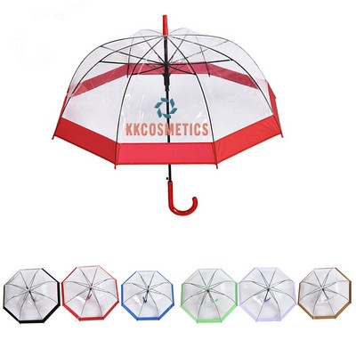 Clear Panel Umbrella W/Hook Handle