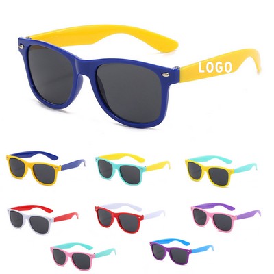 Custom Color Splicing Sunglasses With Black Lense For Kids