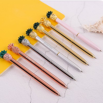 Pineapple Shape Metal Ballpoint Pen Funny Cute Pen