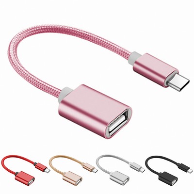 Nylon Micro USB OTG Cable / Nylon Type-C OTG Adapter Cable