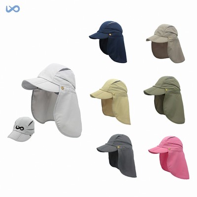 Quick Dry Baseball Cap with Detachable Face and Neck Cover