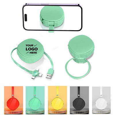 Multifunctional Retractable Fast Charging Data Cable with Mirror