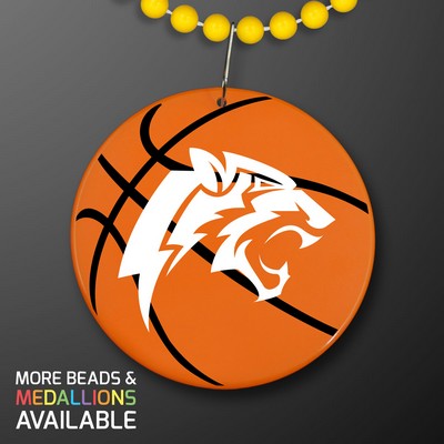 Basketball Medallions on Yellow Beads Necklace (NON-Light Up)