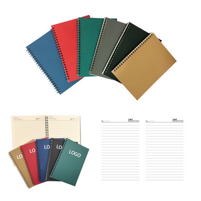 5 1/2"x8" A5 Ruled Thick Paper Hardcover Wirebound Spiral Notebook w/100 Sheets