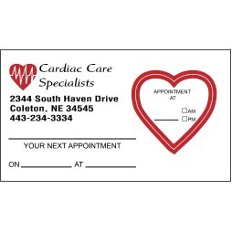 Appointment Card w/Removable Heart Label