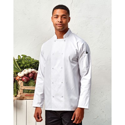 Studded Front Long Sleeve Chef's Coat