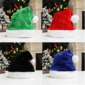 Christmas Santa Hats with Short Plush Trim: Festive Fun for All Ages