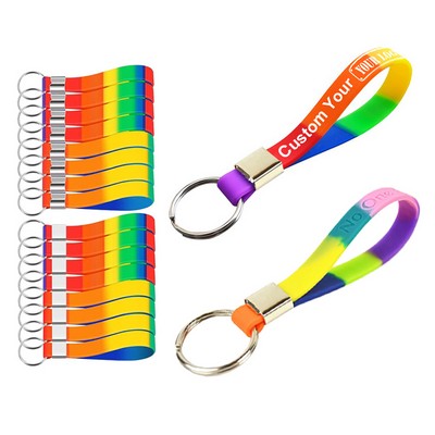 Rainbow LGBT Wristband Key Chain