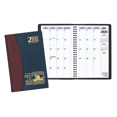 Two Year Monthly Desk Planner w/ Carriage Vinyl Cover