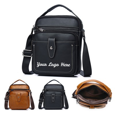 Zipper Leather Crossbody Shoulder Bag