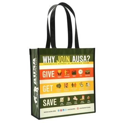 Custom Full-Color Laminated Non-Woven Promotional Tote Bag 12"x13"x8"