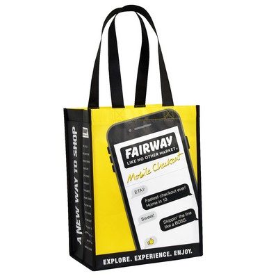 Custom Full-Color Laminated Non-Woven Promotional Tote Bag 9"x12"x6.5"