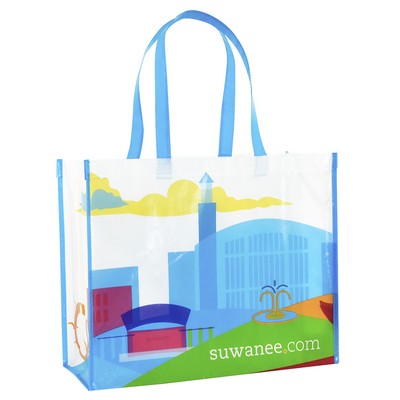 Custom Full-Color Laminated Non-Woven Promotional Tote Bag 17"x14"x7"