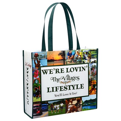 Custom 120g Full-Color Laminated Non-Woven Promotional Tote Bag 15"x13"x5"