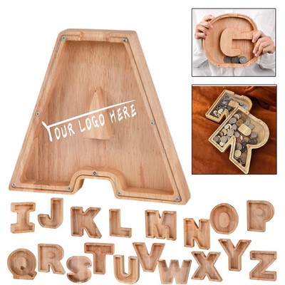 Wooden 26 Letter Piggy Bank for Kid