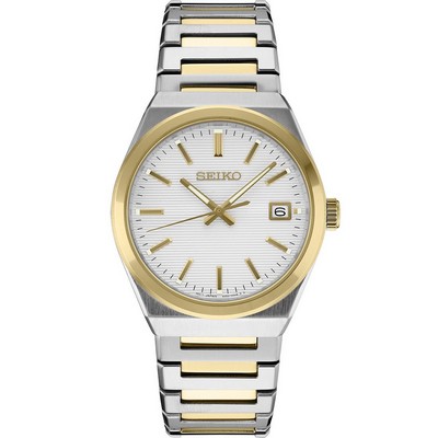 Seiko Essentials Two Tone Quartz White Dial Watch