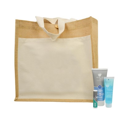 Aloe Up Cotton/Jute Tote Bag w/Sport Sunscreen