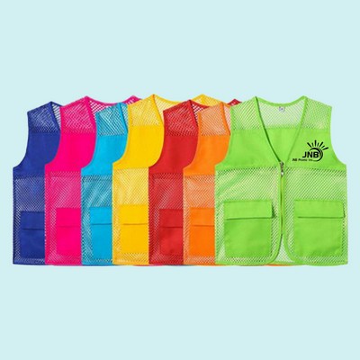 Supermarket Clerk Volunteer Unisex Vest with Pockets