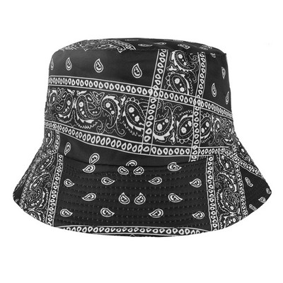 #61 Retro Flower Printed Bucket Hat Free Style Foldable Basin Hat