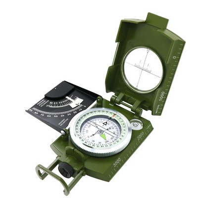 Multi-Function Compass For Outdoor Use North Pointer Metal w/Inclinometer