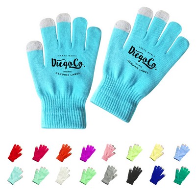 Winter Stretch Knitted Touchscreen Gloves