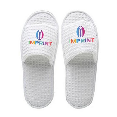 Open Toe Waffle Cotton Hotel Slippers