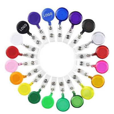 Round Retractable Badge Reel Clips Holder