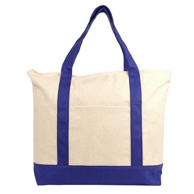 Nissun Deluxe Zippered Cotton Canvas Tote