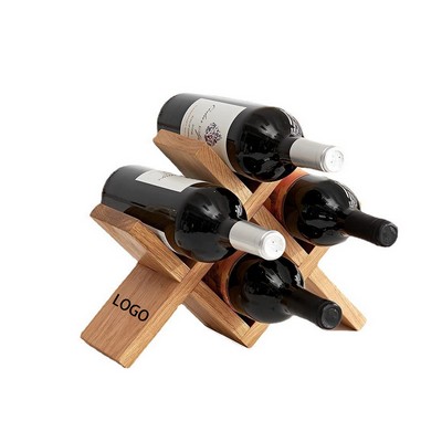 4-Bottle Countertop Wine Rack