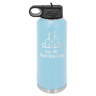 Polar Camel 40oz Light Blue Stainless Steel Water Bottle