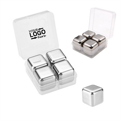 Whisky Stainless Ice Cubes 4 Pieces/Set