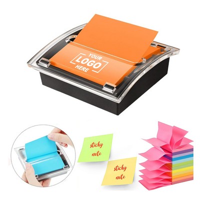 Pop-Up Sticky Note Dispenser With Adhesive Notes