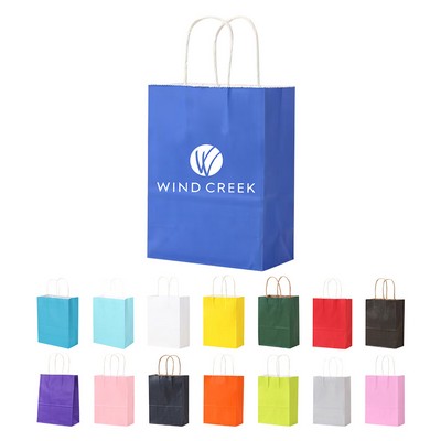 Matte Color Kraft Paper Bags w/Handles