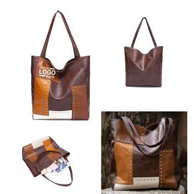 Large PU leather Tote Shoulder Bag