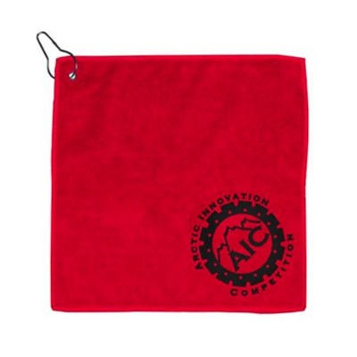 12" x 12" Microfiber Golf Towel with Metal Grommet and Clip