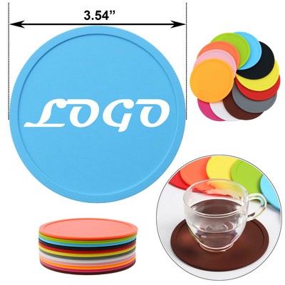 Reusable Round Silicone Coasters