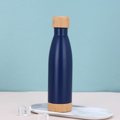 Bamboo Lid & Bottom Vacuum Insulated Bottle 17OZ